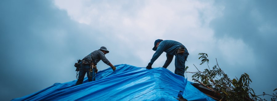 emergency roof tarping after storm damage